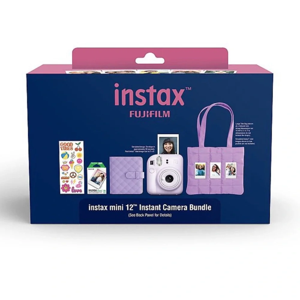 Fujifilm Instax Mini 12 Instant Camera Bundle - Purple and White
